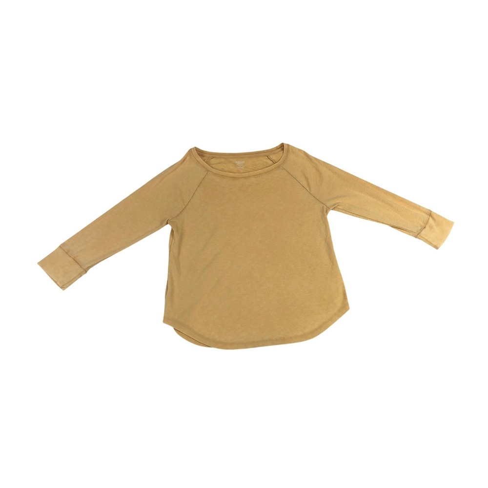 Mossimo Supply Co Womens Mustard Yellow Raglan Long‎ Sleeve Slub Top Size M
